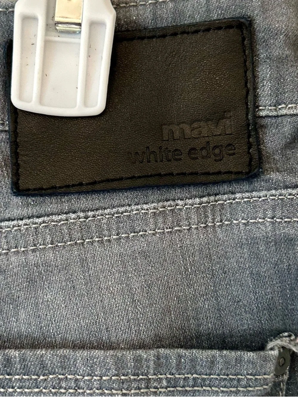 Mavi White Edge Men's Jake Slim Straight Jeans in Washed Grey 34/34 Whiskering - Picture 8 of 11